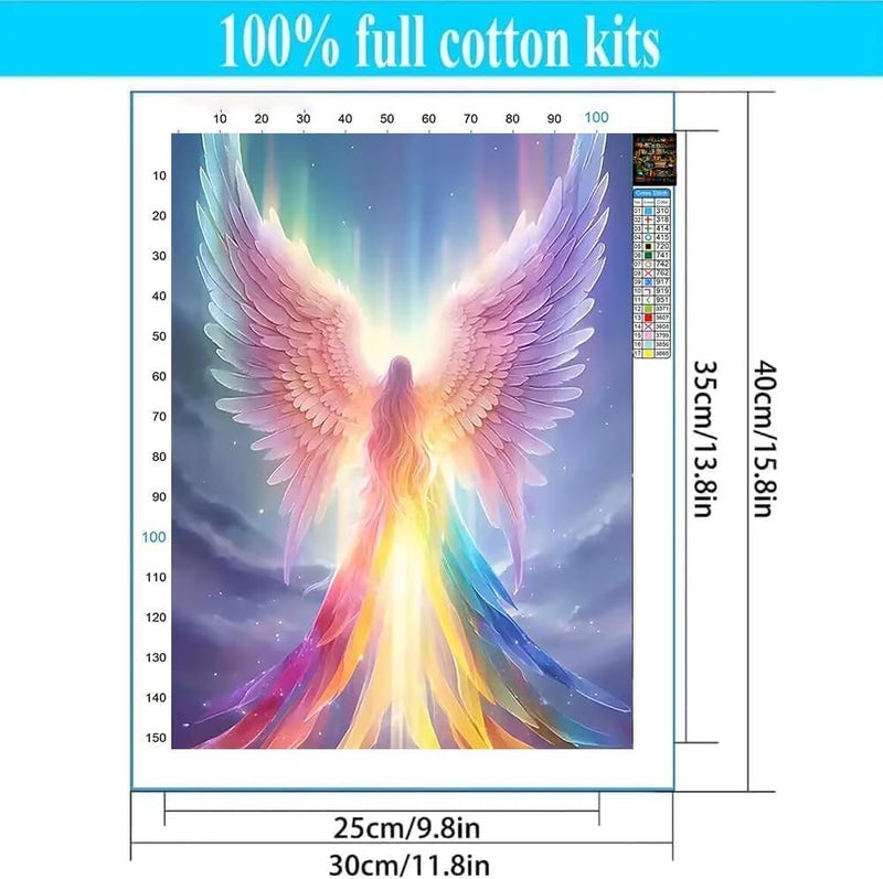 Tiwabb Stamped Cross Stitch Kits for Adults - Angel Embroidery Kits for Beginners Adults,11 CT Patterns Dimensions Counted Cross Stitch Kits for Arts Craft Kits 12X 16 inch - Image 4